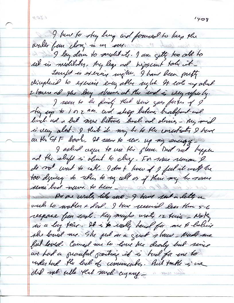 Dr John WorldPeace 2008 Prison Journal